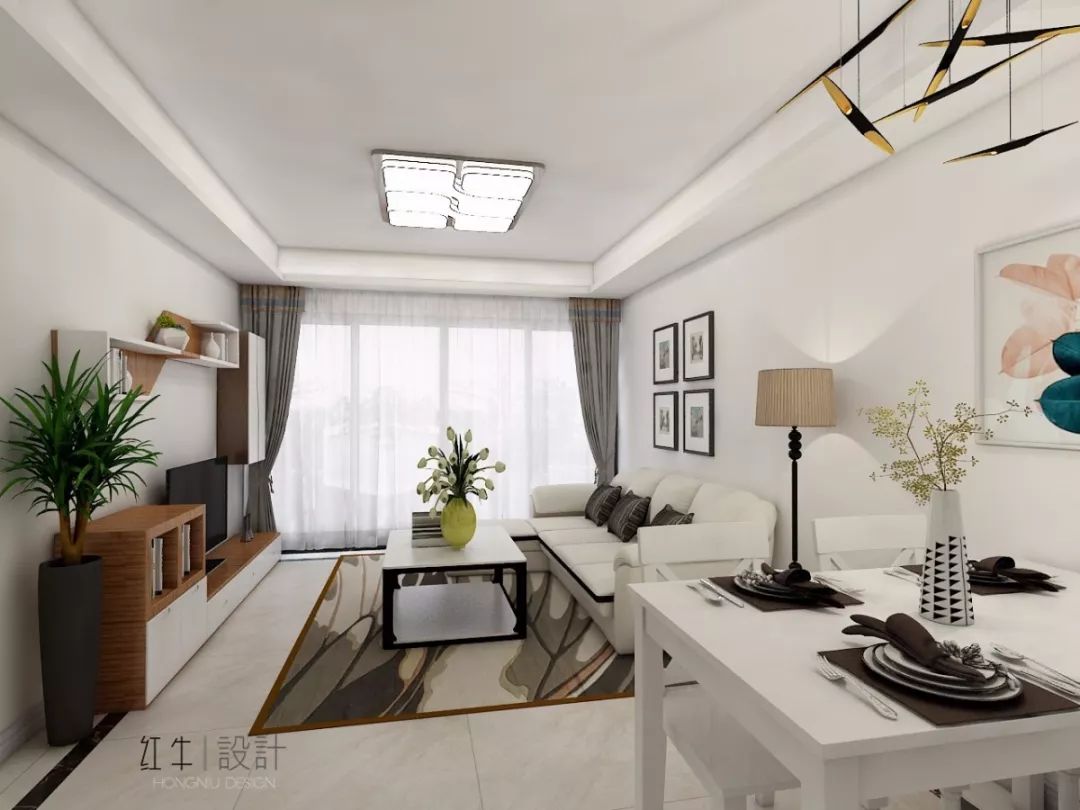 南京四季金輝90平米現(xiàn)代簡約風格裝修 跳躍色彩讓空間更靈動01