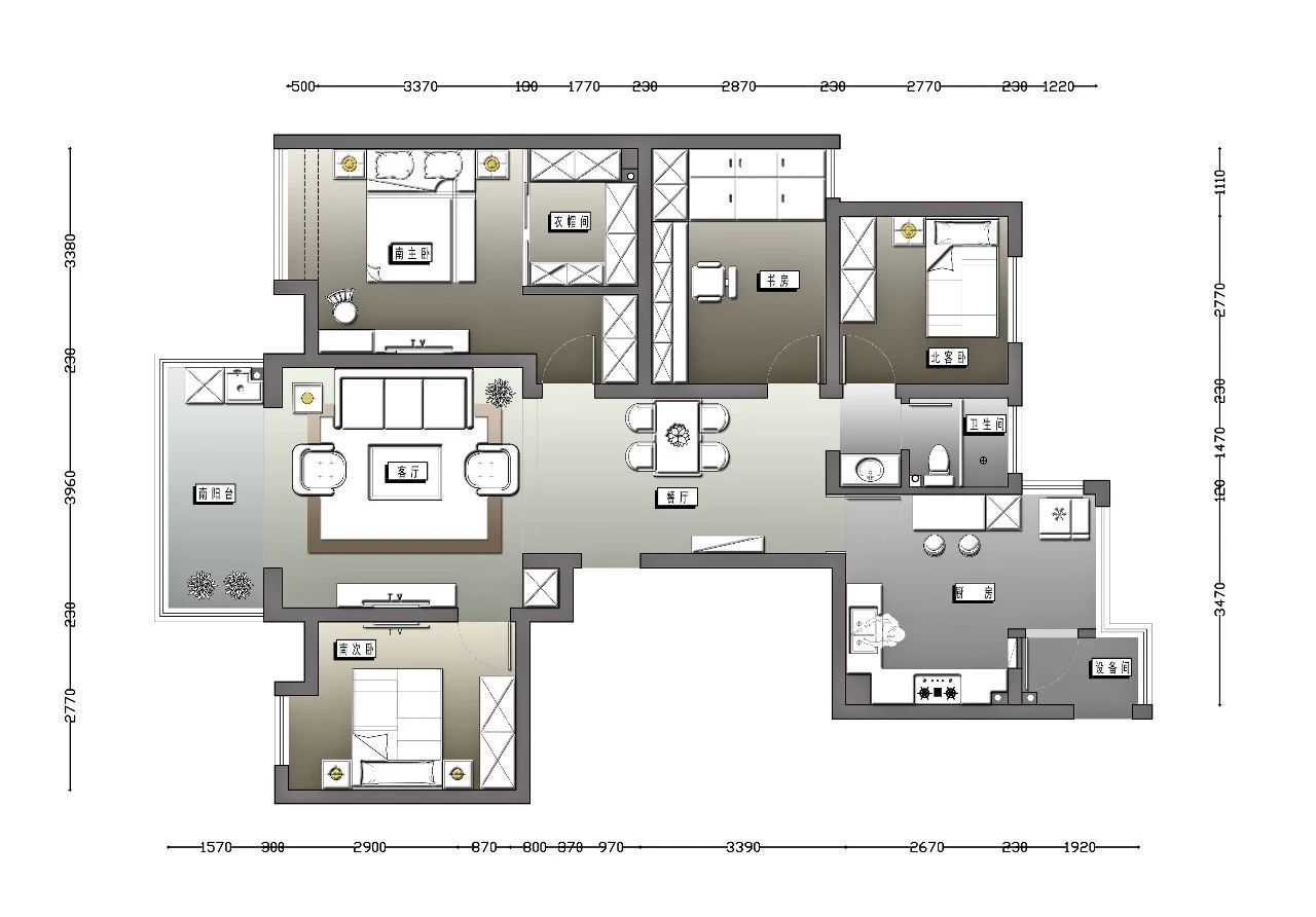 南京紫金未來城140平米簡約法式風格裝修  古典和現(xiàn)代的結(jié)合11