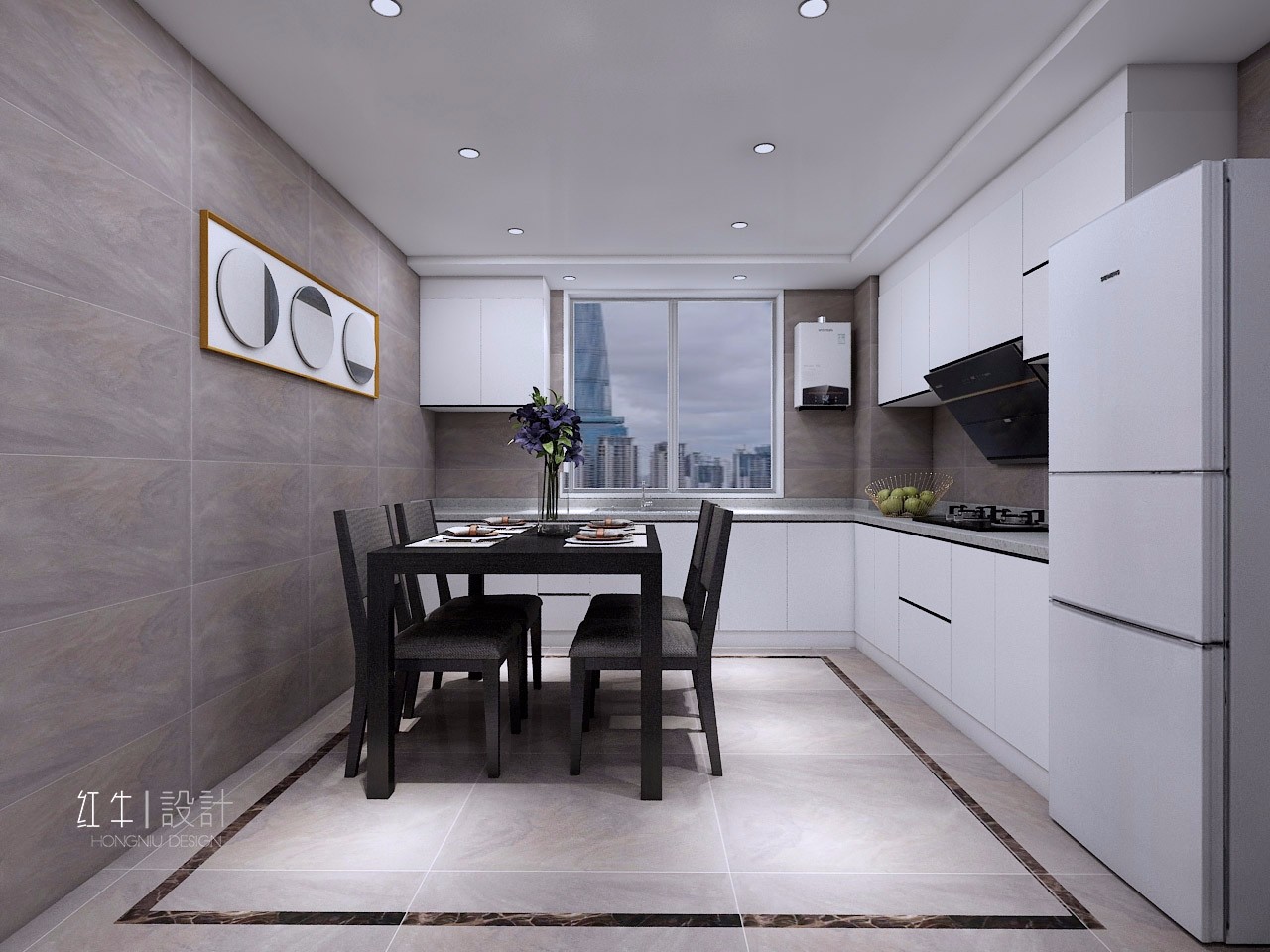 南京保利國際社區(qū)95平米現(xiàn)代簡約風(fēng)格裝修04餐廳_水印