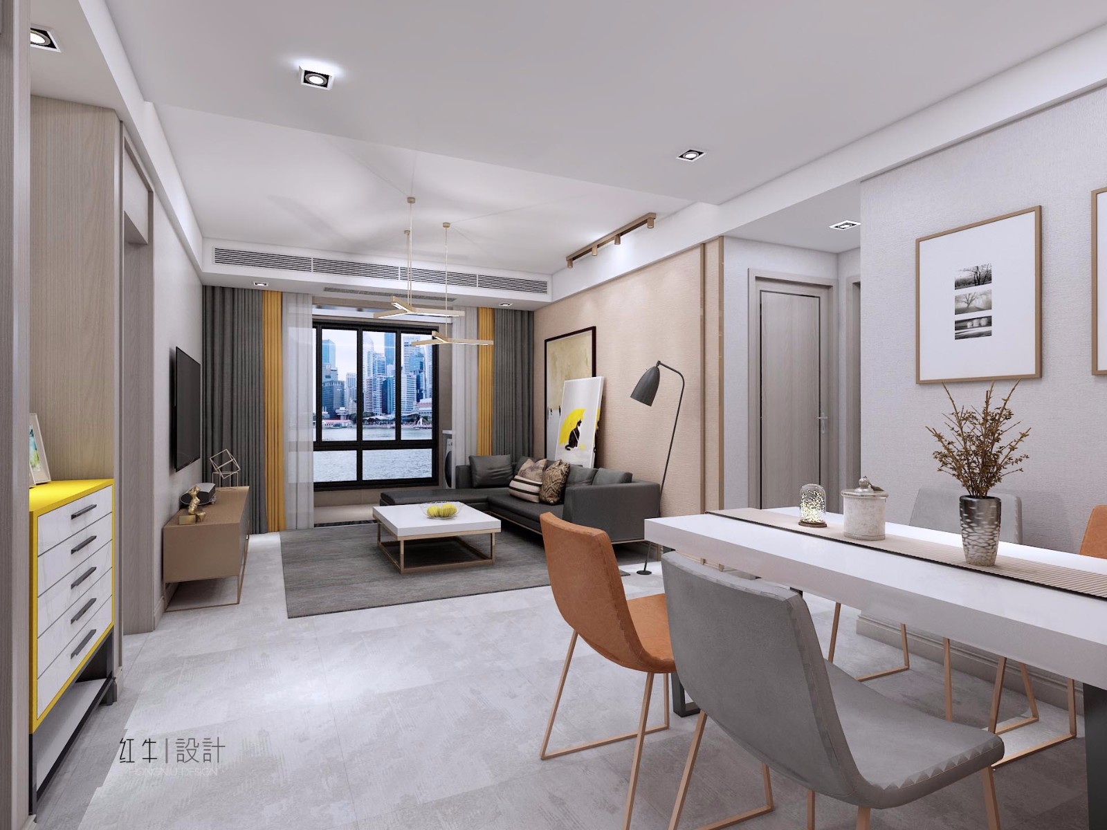 南京保利國際社區(qū)88平米現(xiàn)代簡約風格裝修05餐廳_水印