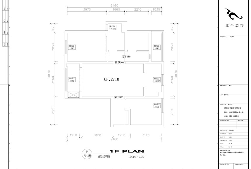 劉曉芳-保利國際社區(qū)-95㎡-現(xiàn)代風(fēng)格_原始結(jié)構(gòu)圖