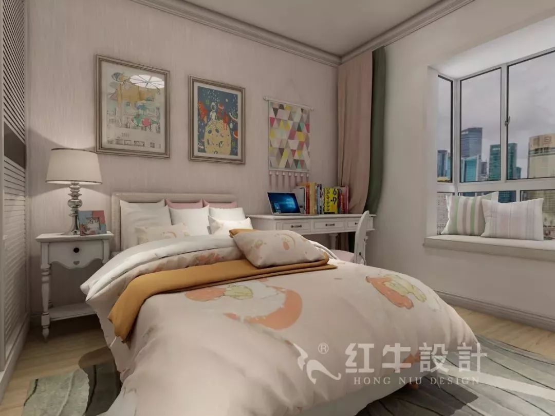 南京老房翻新--即便少掉一個衛(wèi)生間，也要單獨的衣帽間！16仇美蓉_康盛花園115㎡輕奢風(fēng)格裝修效果圖_次臥