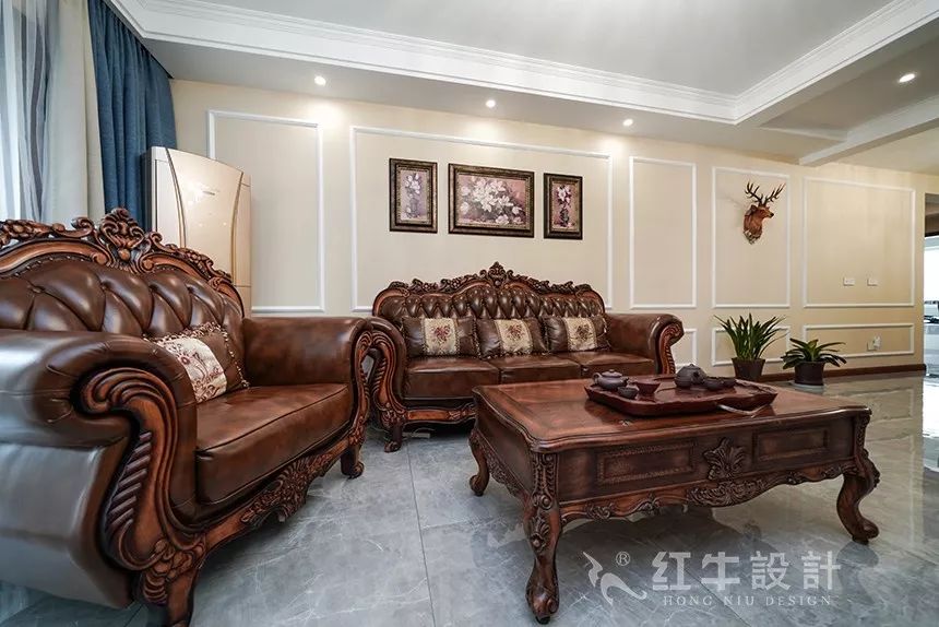 碧桂園鳳鳴苑160㎡簡美風(fēng)格--喜歡深色家具的看過來04客廳效果