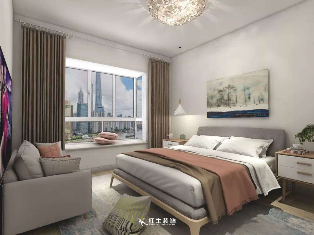 南京商苑新村120㎡現(xiàn)代簡(jiǎn)約--深淺有致的色彩搭配05主臥設(shè)計(jì)+logo