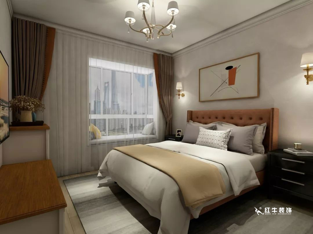 南京萬科光明城市115㎡簡美風格--適合三代人的家居環(huán)境09主臥設(shè)計+logo