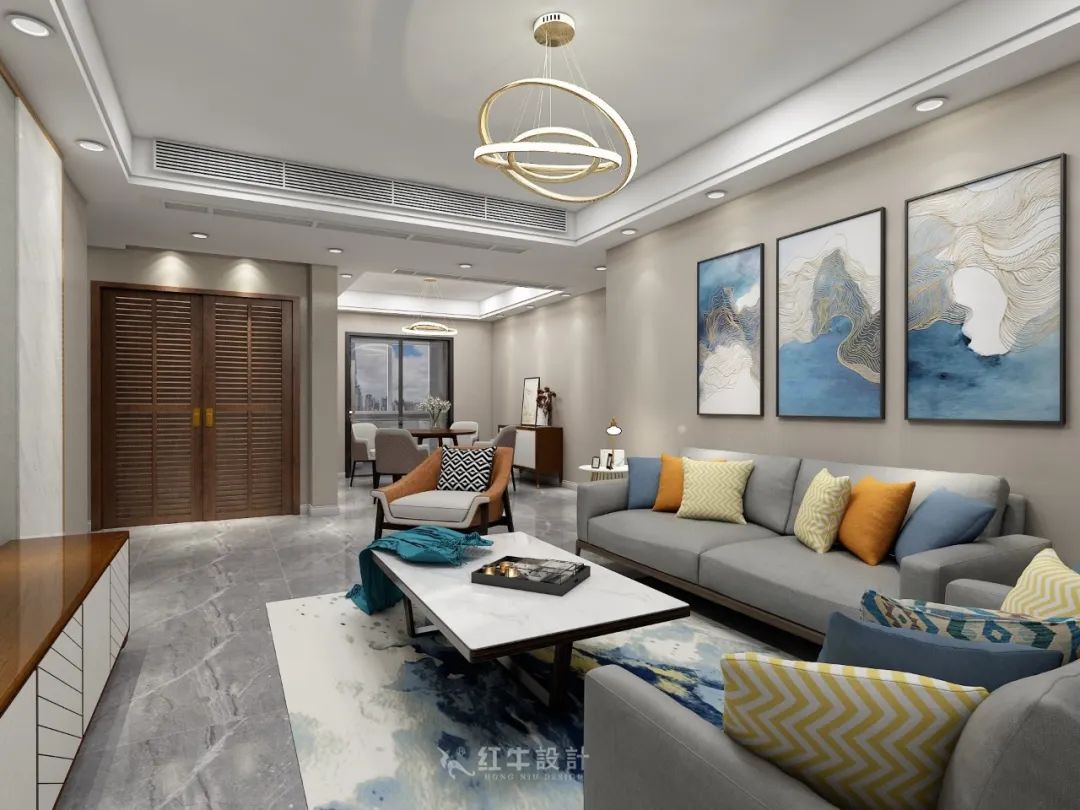 熊皓宇_同曦國際廣場140㎡輕奢風(fēng)格--改善性住房應(yīng)該這樣設(shè)計(jì)05客廳設(shè)計(jì)_客餐廳