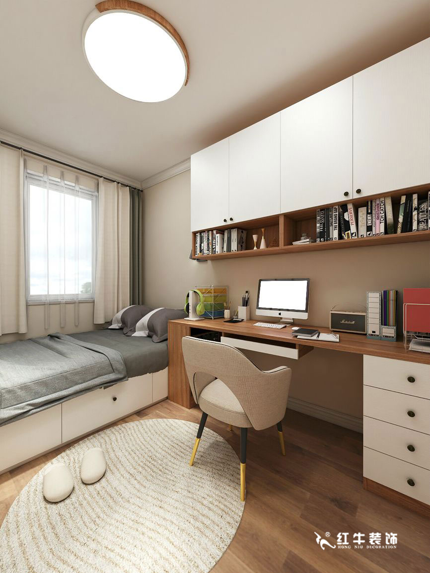 蔣琛_九條巷106㎡現(xiàn)代風(fēng)“養(yǎng)老房”裝修，給設(shè)計(jì)做減法！09書(shū)房+logo