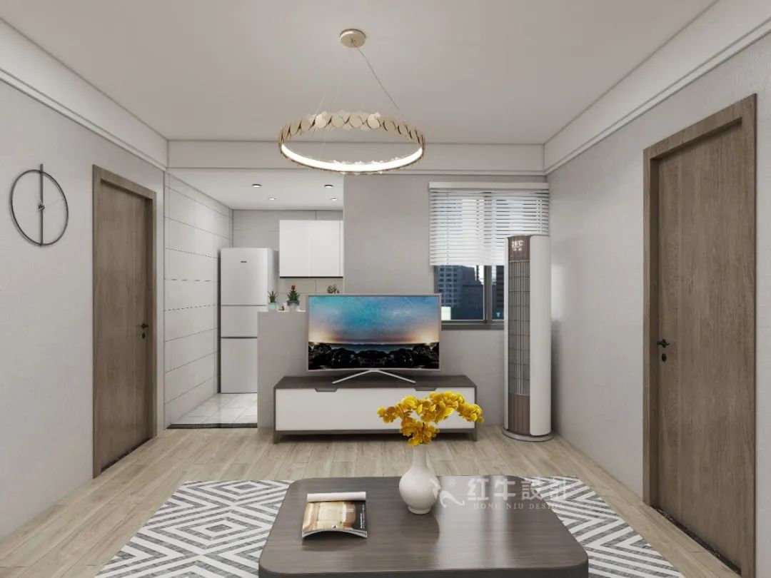 劉萍萍_花崗鴻福城132㎡現(xiàn)代簡約風(fēng)格_兩套小戶型打通變大宅，中西雙廚房+衣帽間打造品質(zhì)生活！07客廳