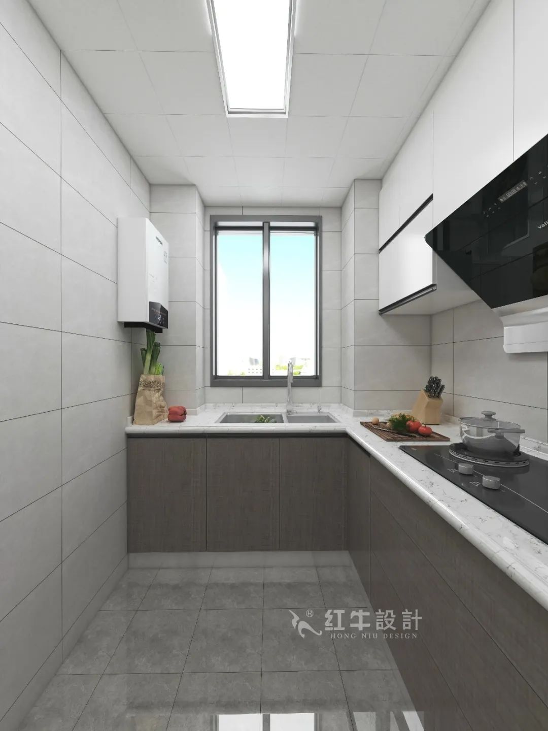 劉萍萍_花崗鴻福城132㎡現(xiàn)代簡約風(fēng)格_兩套小戶型打通變大宅，中西雙廚房+衣帽間打造品質(zhì)生活！10廚房