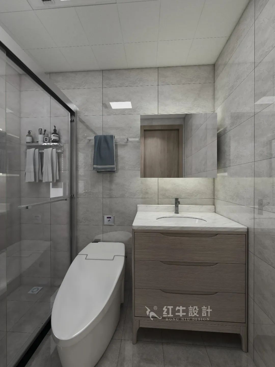 劉萍萍_花崗鴻福城132㎡現(xiàn)代簡約風(fēng)格_兩套小戶型打通變大宅，中西雙廚房+衣帽間打造品質(zhì)生活！15衛(wèi)生間