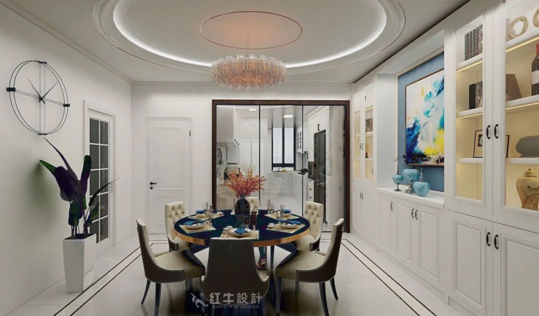 魏明花_紅牛設(shè)計(jì)--大名城 · 紫金九號118㎡輕奢風(fēng)格06效果圖欣賞_餐廳