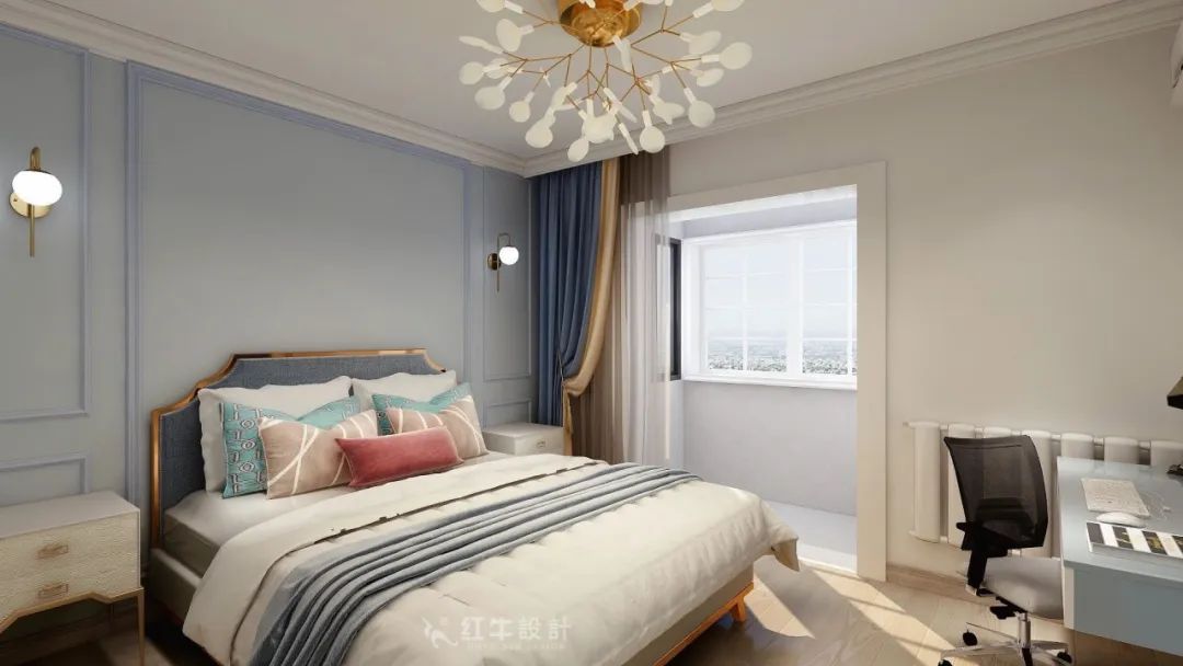 魏明花_紅牛設(shè)計(jì)--大名城 · 紫金九號118㎡輕奢風(fēng)格08效果圖欣賞_次臥