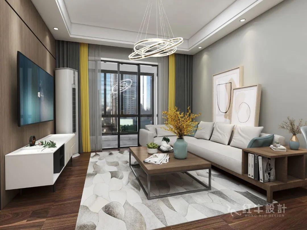 吳波_紅牛設(shè)計(jì)--中垠紫金官邸100㎡(B戶(hù)型)現(xiàn)代簡(jiǎn)約01客廳