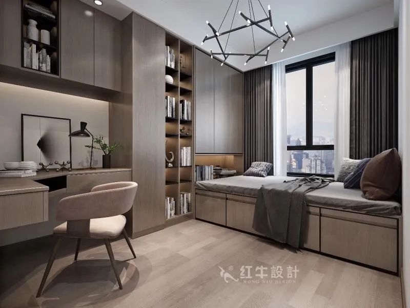 吳波_紅牛設(shè)計(jì)--中垠紫金官邸100㎡(B戶(hù)型)現(xiàn)代簡(jiǎn)約07效果圖欣賞_書(shū)房