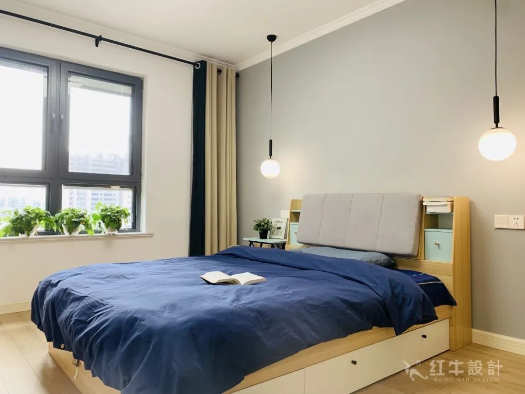 孟憲濤_保利國(guó)際社區(qū)115㎡現(xiàn)代北歐--簡(jiǎn)潔明亮之家，一人獨(dú)居太愜意！13實(shí)景效果_主臥