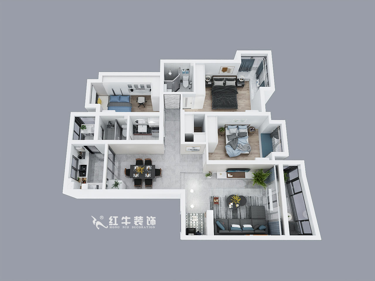 劉小勇_花開四季11-301-120㎡-現(xiàn)代簡(jiǎn)約風(fēng)格_鳥瞰圖+logo