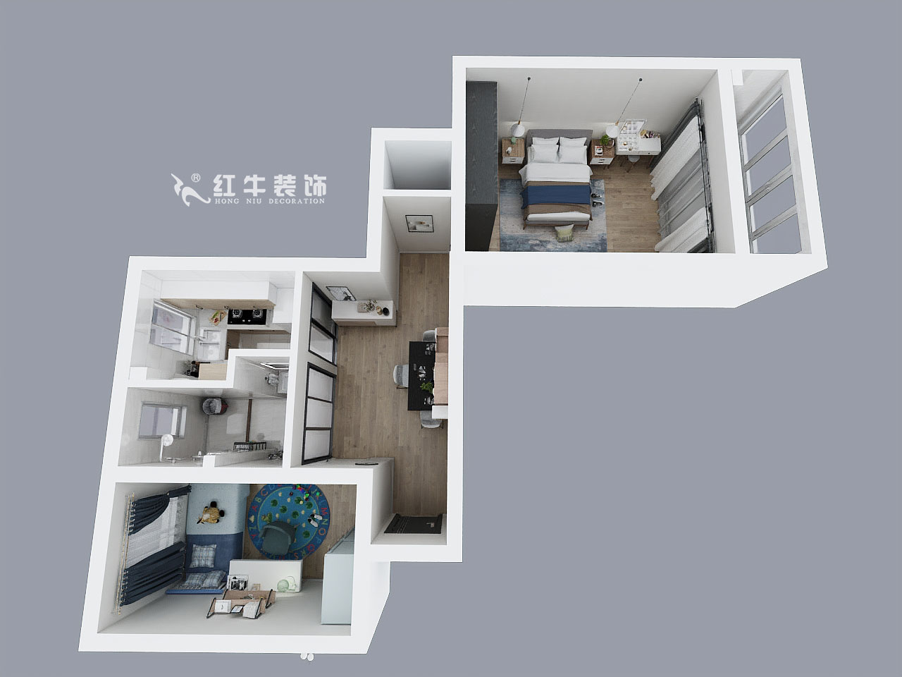 吳波_御河新村15-1-603-60㎡-現(xiàn)代風(fēng)格_鳥瞰圖