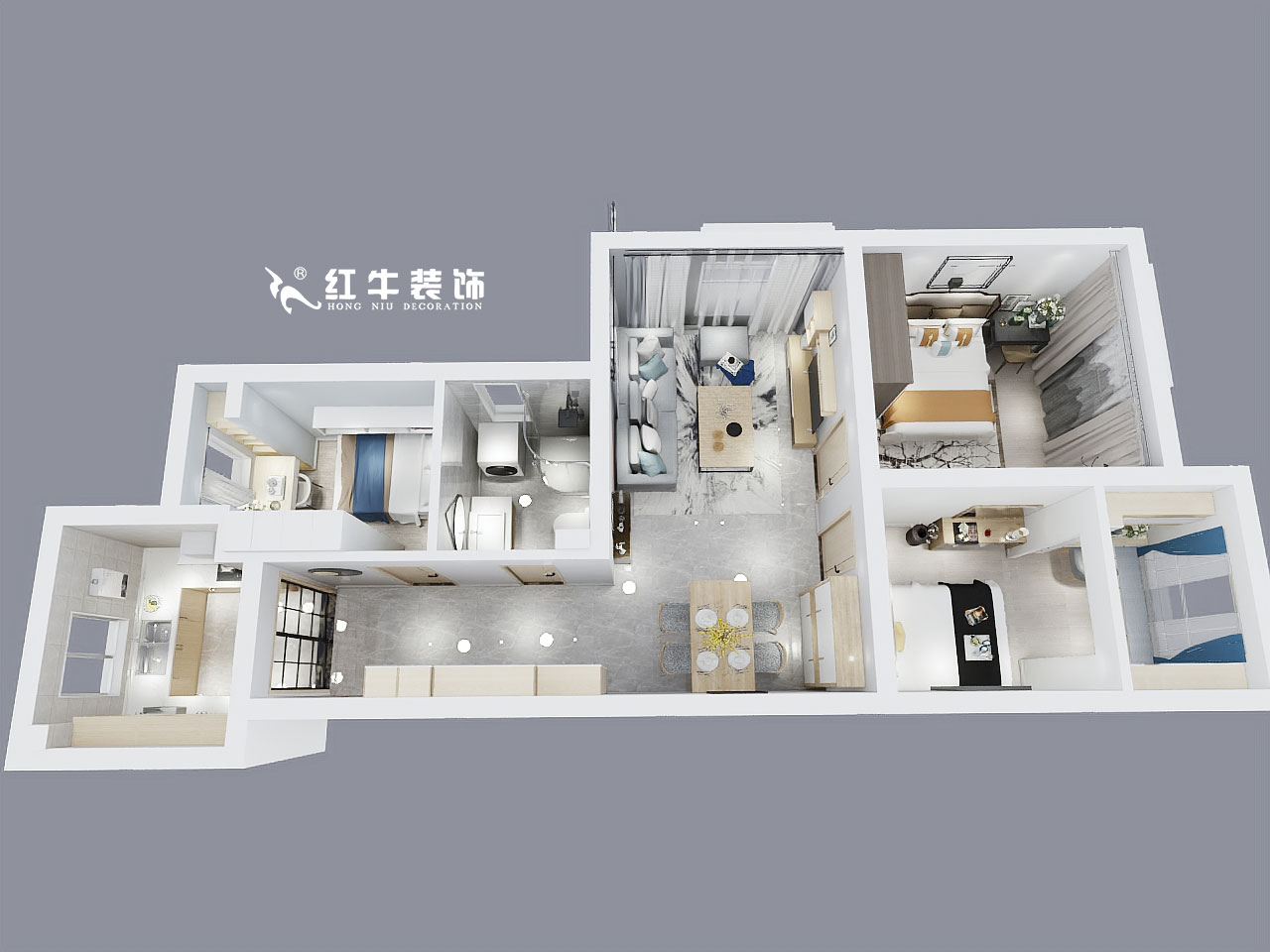 顧娟_慶盛園5-2-204-60㎡-北歐風格_鳥瞰圖