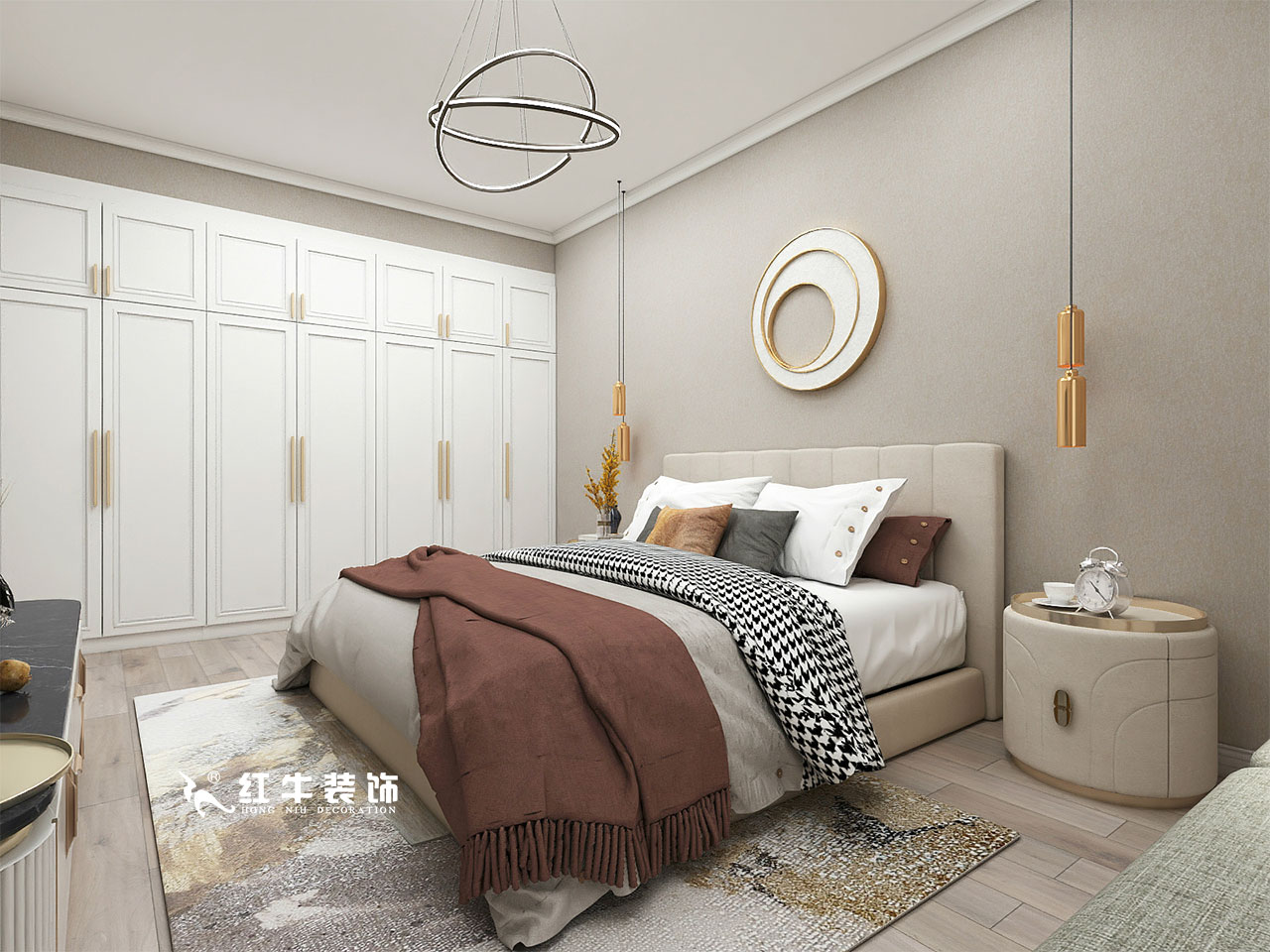 顧娟_金地都會意境118㎡現(xiàn)代風(fēng)格--弧形沙發(fā)設(shè)計，獨特有創(chuàng)意！07主臥設(shè)計