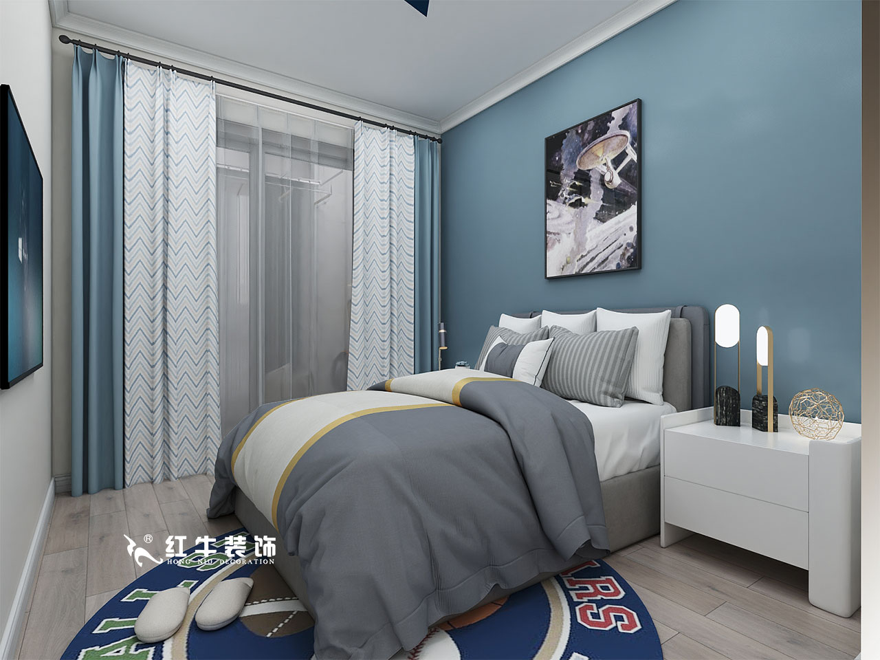 顧娟_金地都會意境118㎡現(xiàn)代風(fēng)格--弧形沙發(fā)設(shè)計，獨特有創(chuàng)意！09客臥設(shè)計