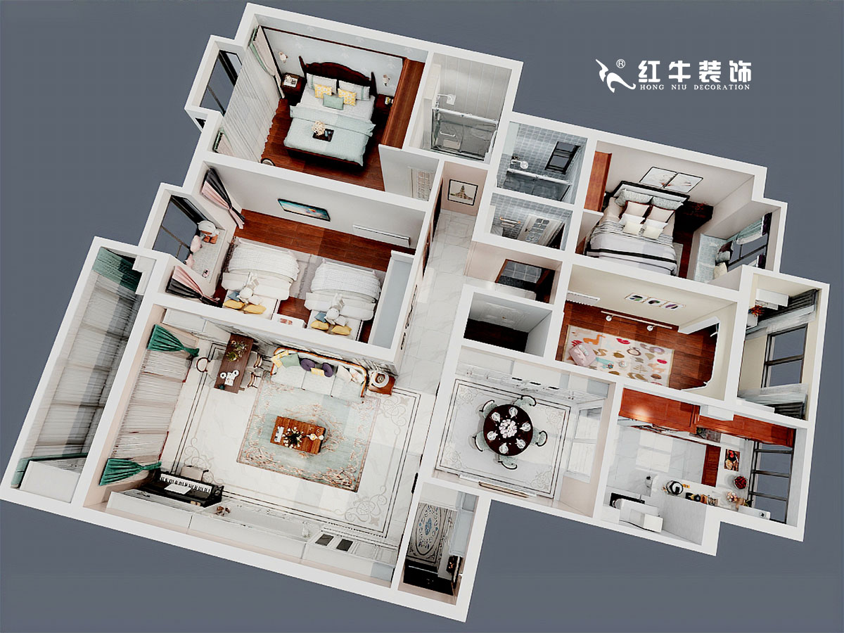 魏利利_白露新寓8-1-1002-160㎡-簡美風(fēng)格_鳥瞰圖