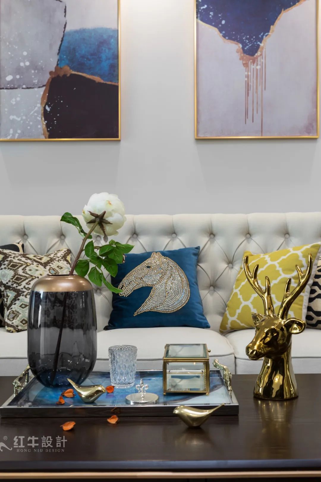 85后夫婦的美式輕奢家，起名“海藍之謎”！03客廳