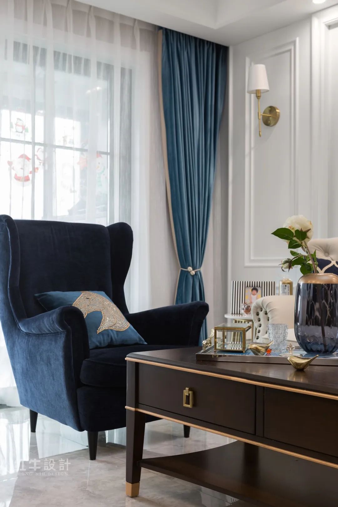 85后夫婦的美式輕奢家，起名“海藍之謎”！07客廳