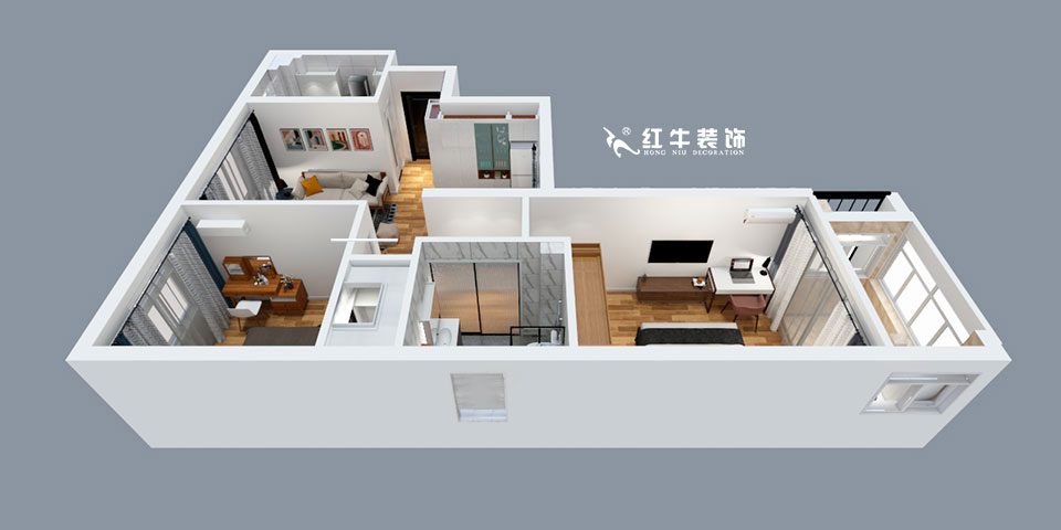 張智猿_金達(dá)花園3-706-90㎡-北歐風(fēng)格00鳥(niǎo)瞰圖