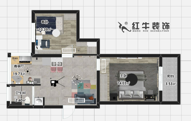 孟憲濤_高云嶺41號(hào)1-401-70㎡-現(xiàn)代風(fēng)格00彩平面