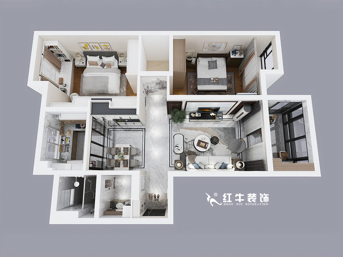 魏明花_龍鳳玫瑰園6-2-1201-108㎡-新中式風(fēng)格00鳥瞰圖