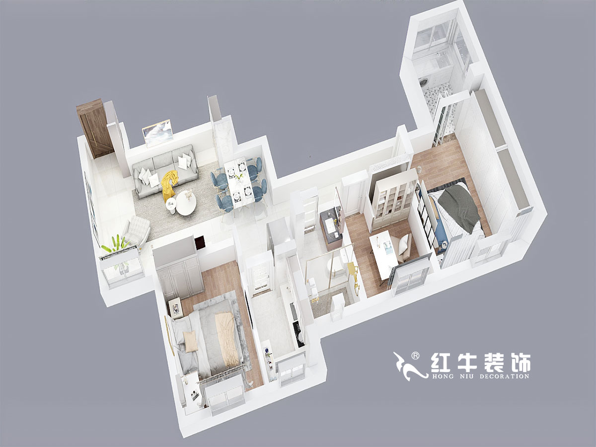 朱明琪_高教新村2-1608-98㎡-現(xiàn)代簡(jiǎn)約風(fēng)格00鳥(niǎo)瞰圖