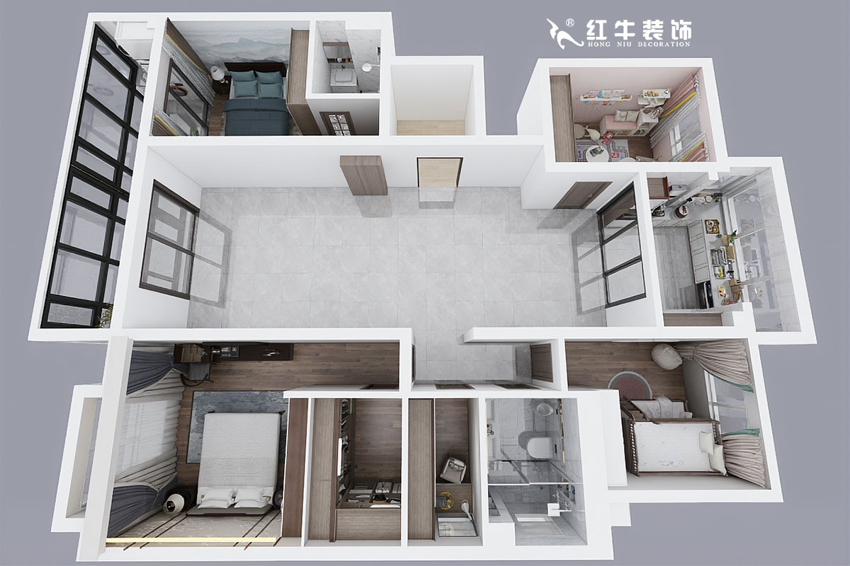蔣琛_中冶錦繡華府中苑2-1101-178㎡-新中式風(fēng)格00鳥瞰圖
