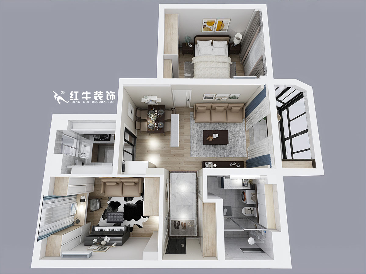 顧娟_鎖金二村21-907-85㎡-現(xiàn)代輕奢風(fēng)格_2室2廳1衛(wèi)_定制家￥113950→00鳥瞰圖