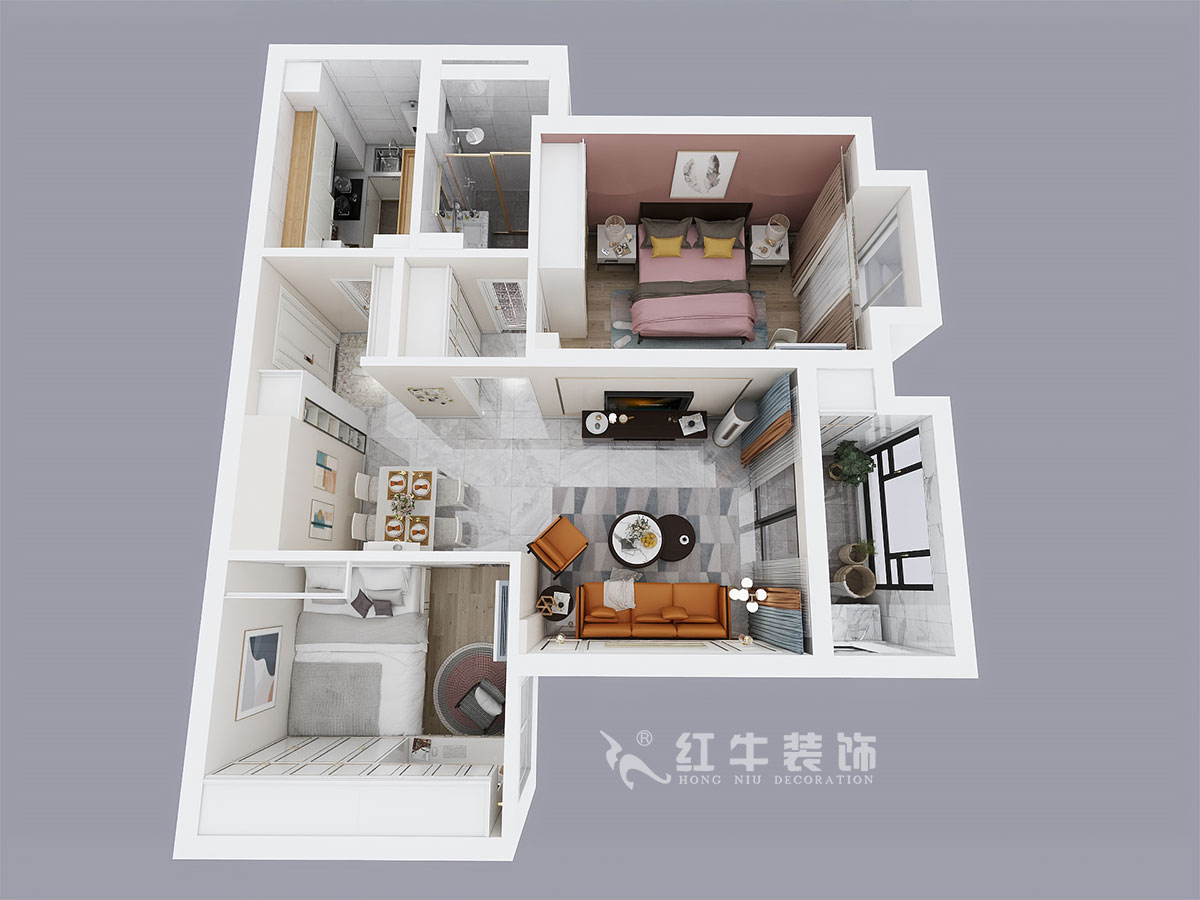 劉萍萍_旭日愛上城5區(qū)3-2405-90㎡-輕奢風格_2室2廳1衛(wèi)（老房裝修）_定制家￥124010_全包12