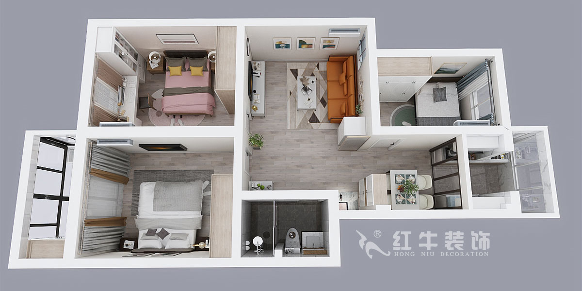 劉萍萍_寧西公寓2-404-90㎡-現(xiàn)代風(fēng)格_3室2廳1衛(wèi)（老房裝修）_成品家￥108140_全包10