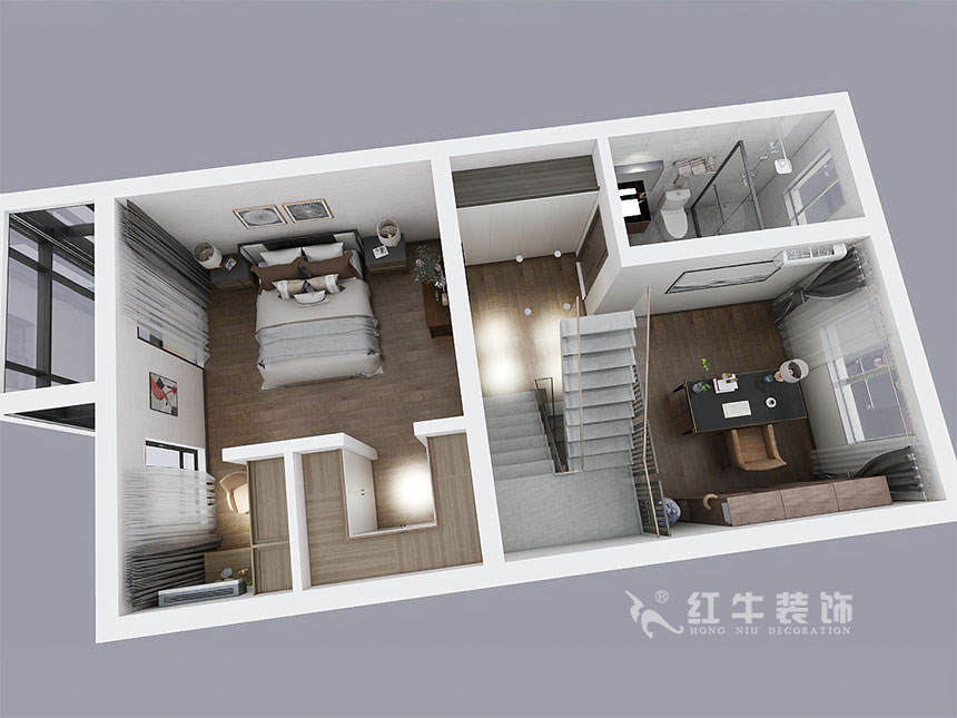 陸利民_香地美舍602-156㎡-新中式風(fēng)格_5室2廳3衛(wèi)（新房裝修）_定制家￥208000_全包25萬00_14二樓鳥瞰圖