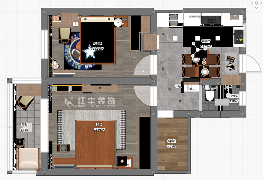 賈庭_峨嵋新村11號1-402-57㎡-北歐風(fēng)格_2室1廳1衛(wèi)（老房重新裝修）_定制家￥97687_全包9