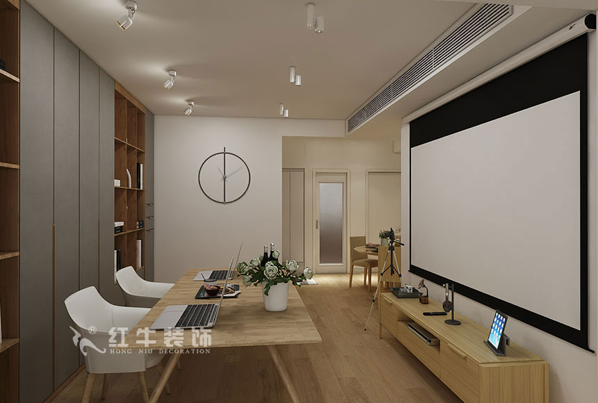 魏利利_津橋華府82㎡現(xiàn)代簡(jiǎn)約｜顛覆傳統(tǒng)客廳，即是休閑書(shū)吧又是影院01客廳860x580