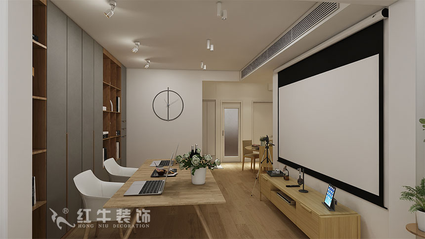 魏利利_津橋華府82㎡現(xiàn)代簡(jiǎn)約｜顛覆傳統(tǒng)客廳，即是休閑書(shū)吧又是影院05客廳