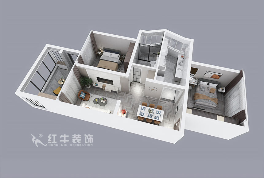 劉曉芳_21世紀現(xiàn)代城28-106-97㎡-現(xiàn)代風格_2室2廳1衛(wèi)（老房裝修）_定制家￥126500_全包14