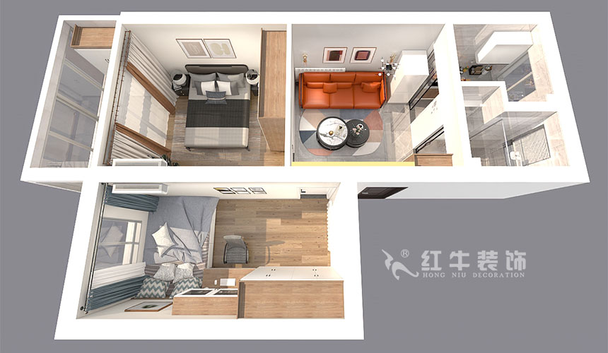 孟憲濤_北秀村22號(hào)3-702-60㎡-現(xiàn)代風(fēng)格_2室1廳1衛(wèi)（二手房裝修）_定制家￥89500_全包9萬(wàn)00_04鳥瞰圖