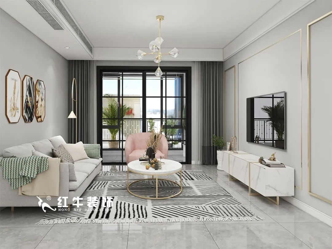 劉萍萍_仙龍灣山莊90㎡輕奢風(fēng)格｜加入一點(diǎn)金屬線條，這個家高級又溫柔！01