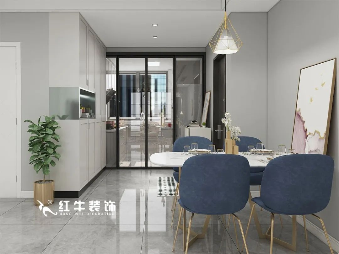 劉萍萍_仙龍灣山莊90㎡輕奢風(fēng)格｜加入一點(diǎn)金屬線條，這個家高級又溫柔！05