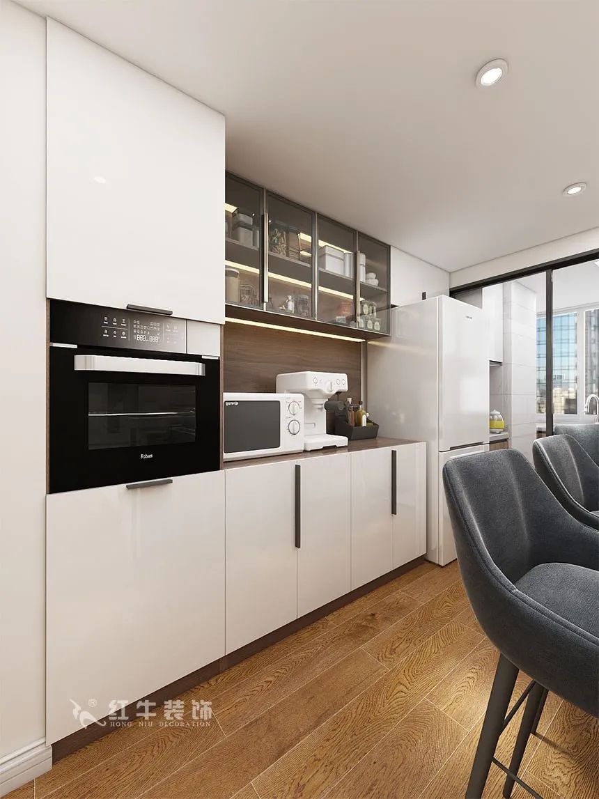 沙發(fā)不要靠墻，這樣設(shè)計才夠別致！（顧娟_東城水岸115㎡現(xiàn)代風(fēng)格_3室2廳1衛(wèi)_舊房裝修_全包17萬）07