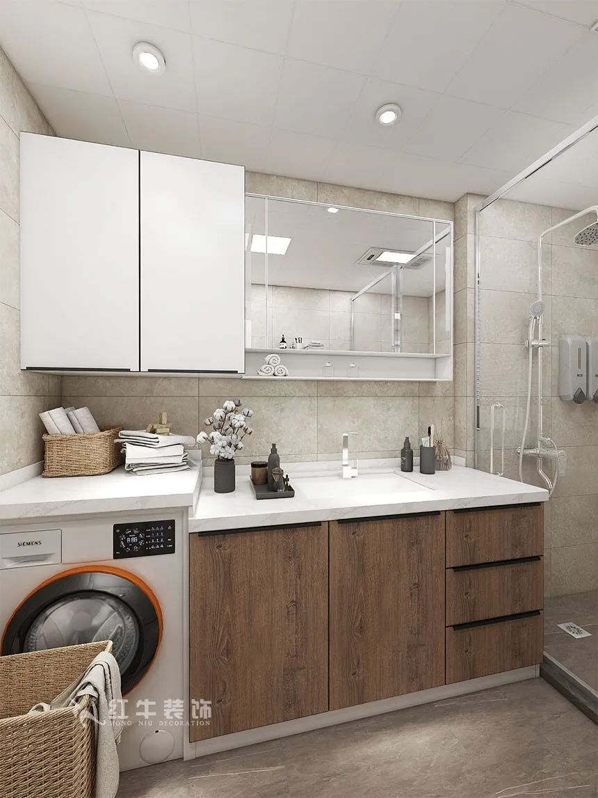 沙發(fā)不要靠墻，這樣設(shè)計才夠別致！（顧娟_東城水岸115㎡現(xiàn)代風(fēng)格_3室2廳1衛(wèi)_舊房裝修_全包17萬）14