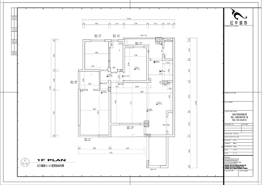 魏利利_北江豪庭48-104-130㎡-美式輕奢風格_3室2廳2衛(wèi)（毛坯裝修）_定制家￥205685_全包20萬00_01北江豪庭48-104原始結(jié)構(gòu)圖
