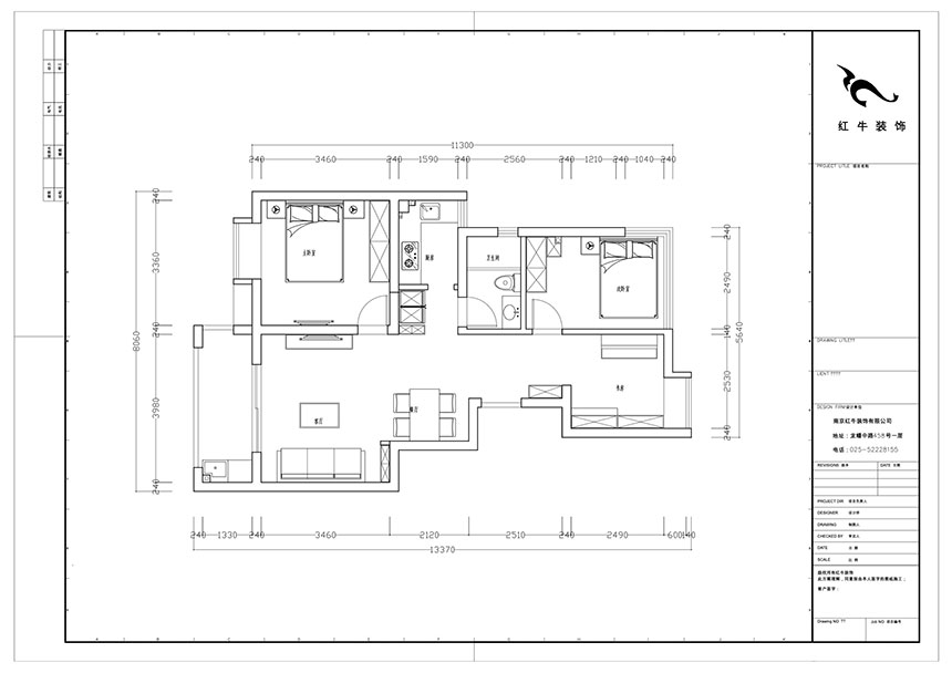 陸利民_紅豆香江華庭5-2-104-87㎡-現(xiàn)代風(fēng)格_3室2廳1衛(wèi)（新房裝修）_定制家￥114000_全包12萬(wàn)00_02平面布置圖