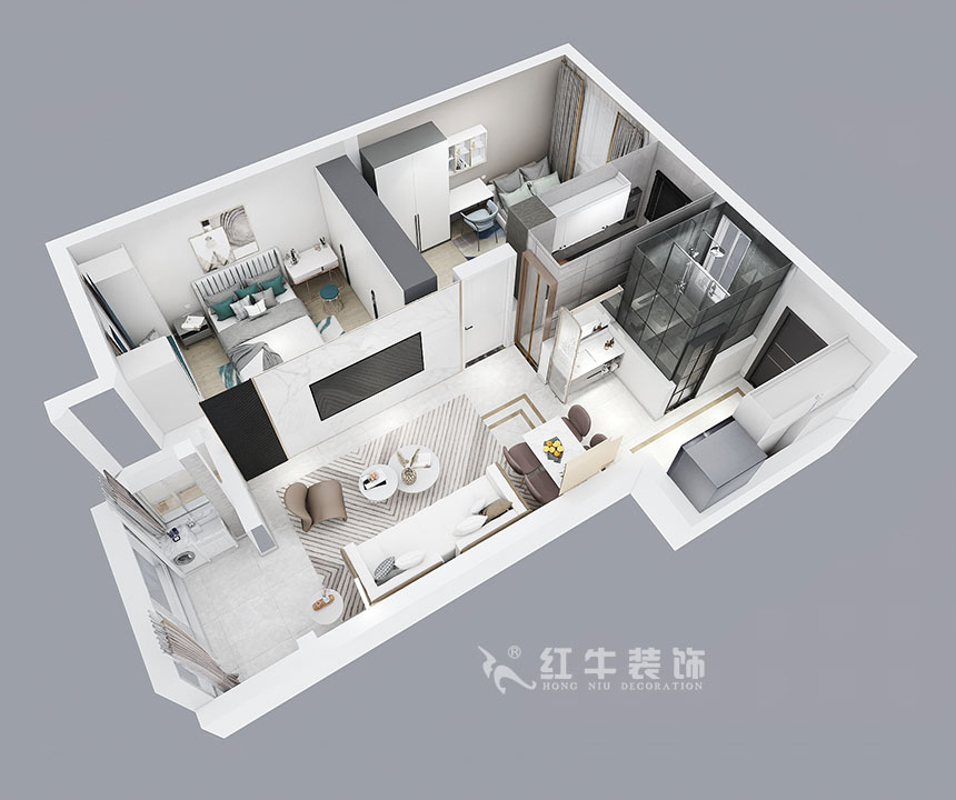 朱明琪_紫楊佳園24-3-910-87㎡-現(xiàn)代簡約風(fēng)格_2室2廳1衛(wèi)（新房裝修）_成品家￥120000_全包10萬00_04鳥瞰圖