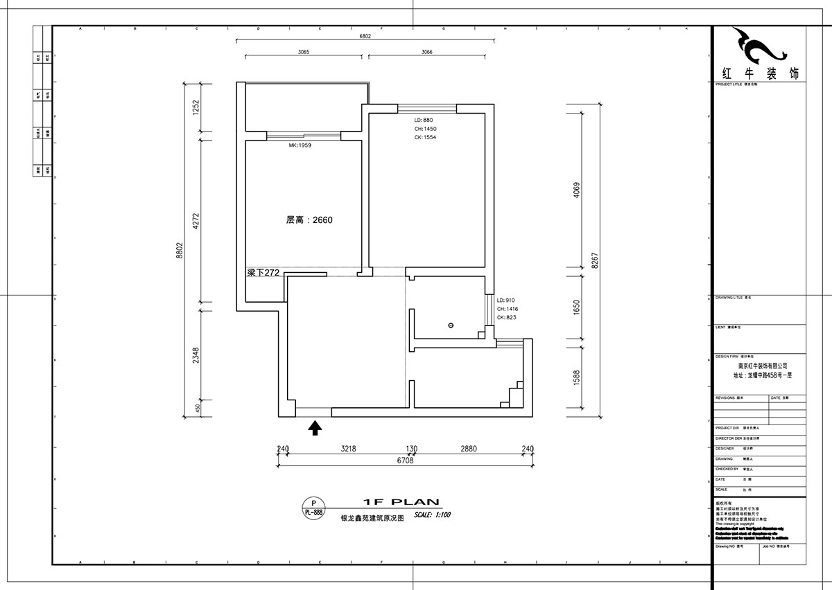 魏明花｜銀龍?chǎng)卧?-4-1015-60㎡-現(xiàn)代簡(jiǎn)約風(fēng)格｜1室1廳1衛(wèi)｜二手房裝修｜定制家￥103134｜全包10萬(wàn)｜00_01建筑原況圖