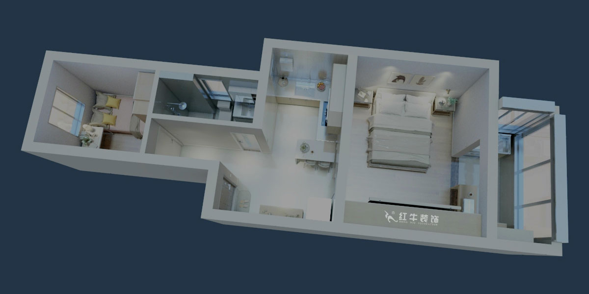 劉曉芳｜老虎頭41-701-50㎡-現(xiàn)代風格｜2室1廳1衛(wèi)｜老房裝修｜定制家￥88740｜全包8